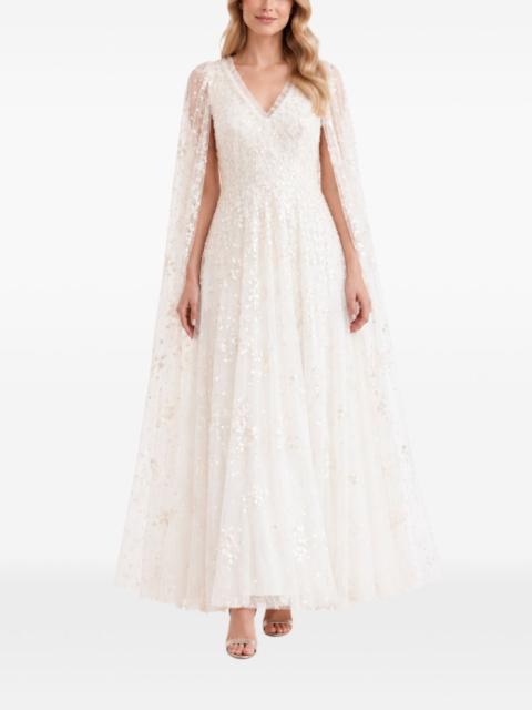 Needle & Thread Versailles Ditsy cape-sleeve dress