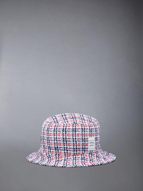 Thom Browne Check Crochet Tweed Classic Bucket Hat