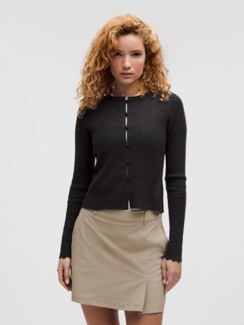 lululemon Cashmere Scalloped Cuff Cardigan