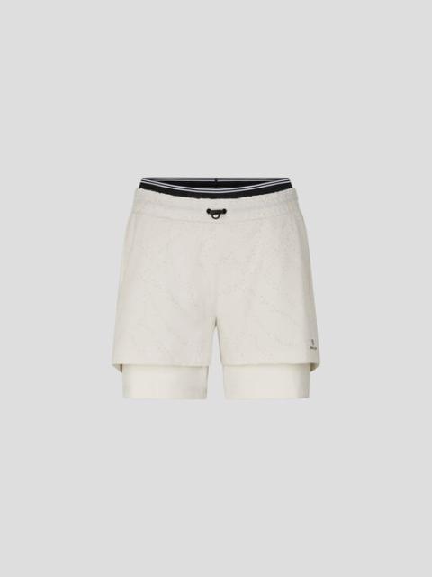 BOGNER Lilo reflective shorts in Off-white