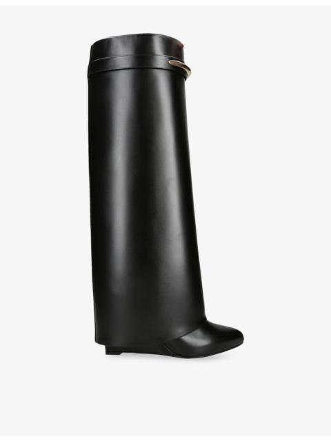 Givenchy Shark 95 Knee-High Leather Boots