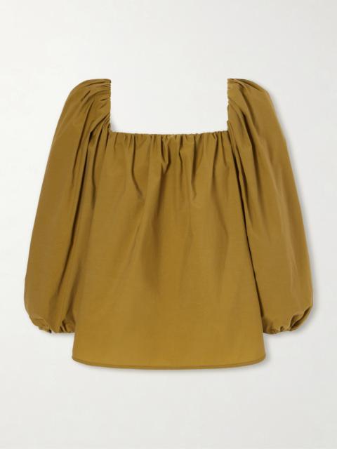 SAINT LAURENT Gathered Poplin Blouse