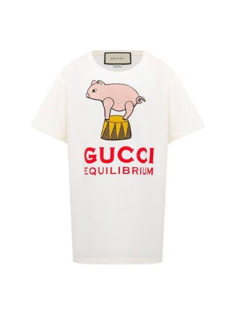 GUCCI (WMNS) Gucci Equilibrium PIggy Printing Female White 615044-XJCRI-9095