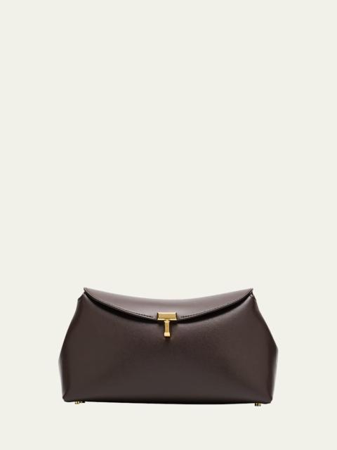 TOTEME T Lock Flap Leather Clutch Bag