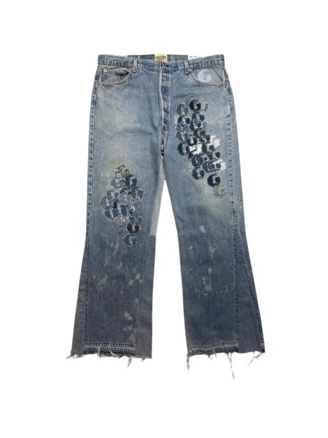 GALLERY DEPT. Super G Patch La Flare Denim Jeans "Light Blue Wash" GD202