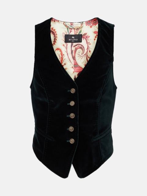 Etro Cotton velvet vest