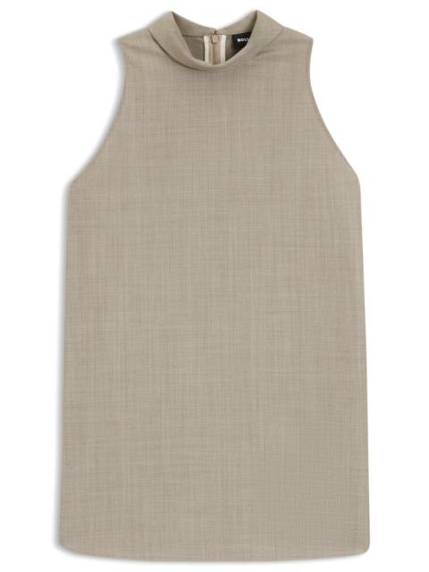 BOSS SLEEVELESS TAILORED BLOUSE IN STRETCH VIRGIN WOOL