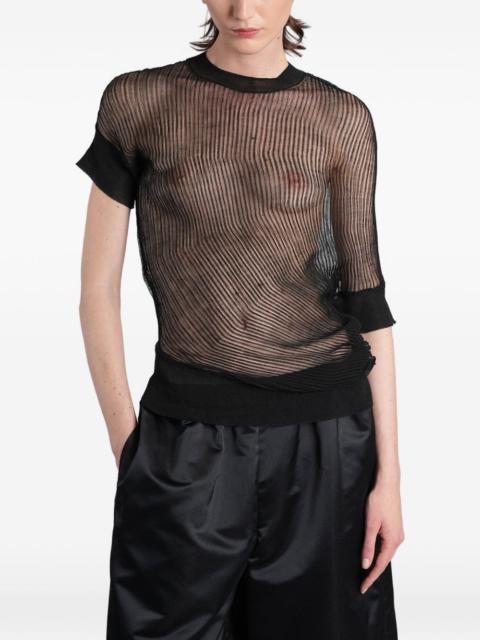 Junya Watanabe sheer-knit asymmetric T-shirt