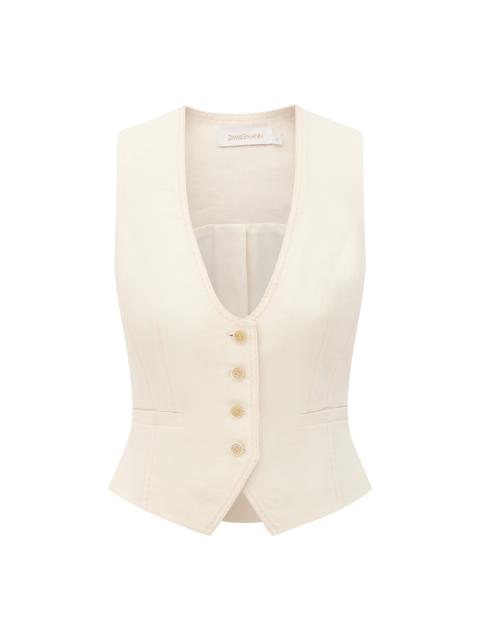 Zimmermann CLASH LINEN SCOOP WAISTCOAT