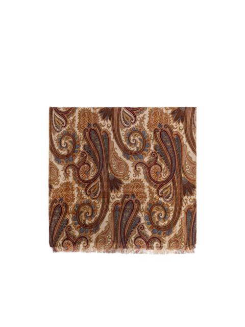 Etro Paisley raw-edge scarf
