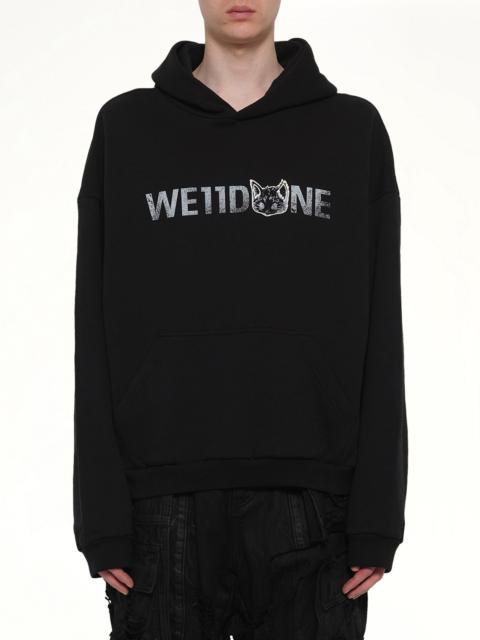 We11done Amber Logo Hoodie in Black