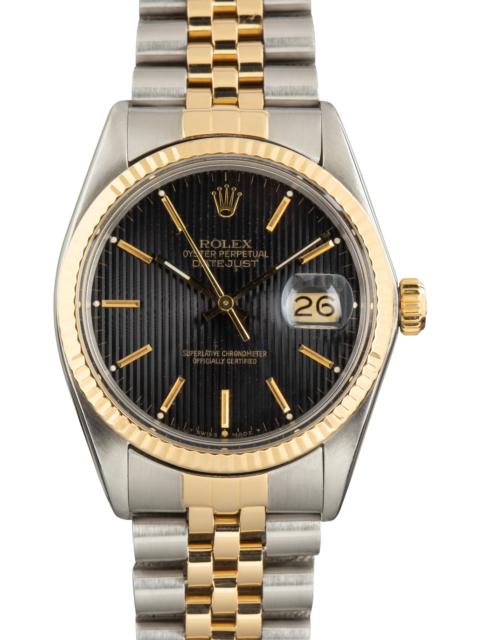 ROLEX Used Rolex Datejust 36 Ref 16013 Black Tapestry Dial