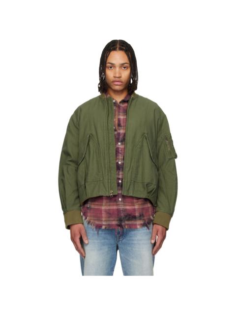 R13 Khaki Bubble Bomber Jacket