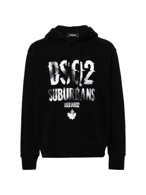 DSQUARED2 logo-print cotton hoodie