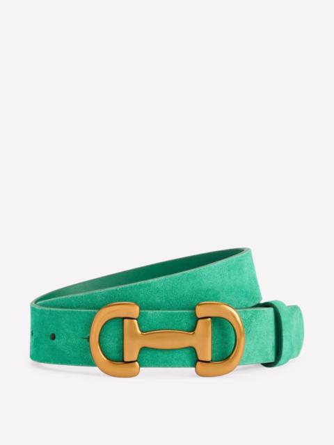 BODEN Iris Snaffle-Trim Leather Belt-Rich Emerald