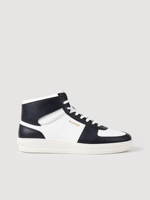 Sandro Leather high-top sneakers
