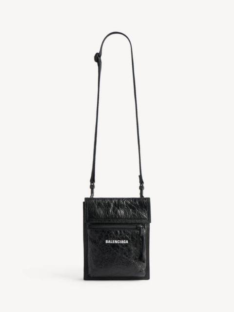 BALENCIAGA Men's Explorer Small Pouch With Strap in Black