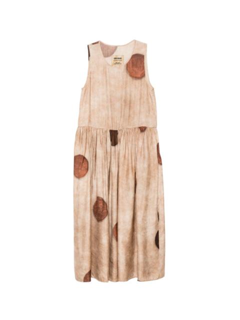 UMA WANG Ardal print gathered midi dress