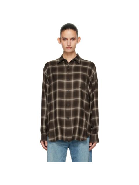 ssstein Brown Check Oversized LS Shirt