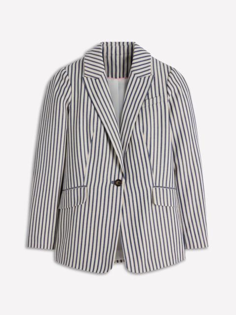 BODEN Woodbridge Relaxed Blazer-Blue and Ivory Stripe