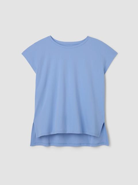 EILEEN FISHER Organic Cotton Interlock Jewel Neck Sleep Tee