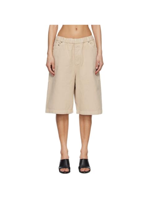 entire studios Beige Spar Denim Shorts