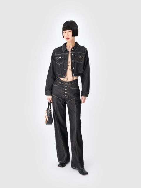 Marine Serre Moon Laser Denim Flare Jeans