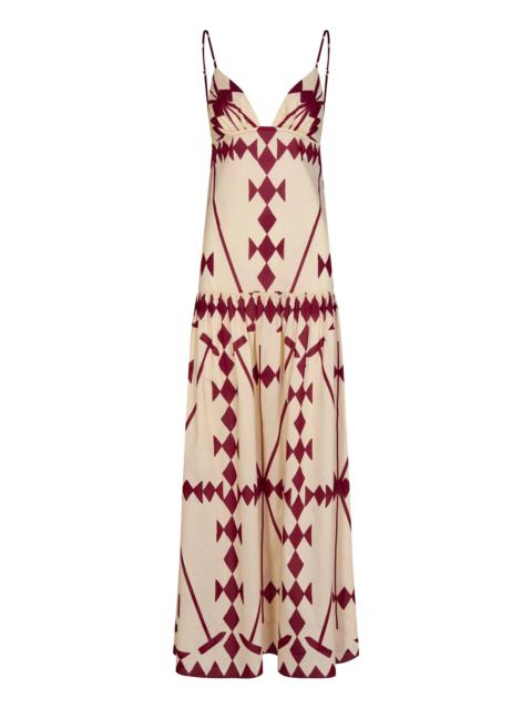Johanna Ortiz Zea Palm Cotton Maxi Dress multi