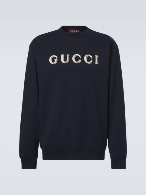 GUCCI Logo cotton jersey sweatshirt