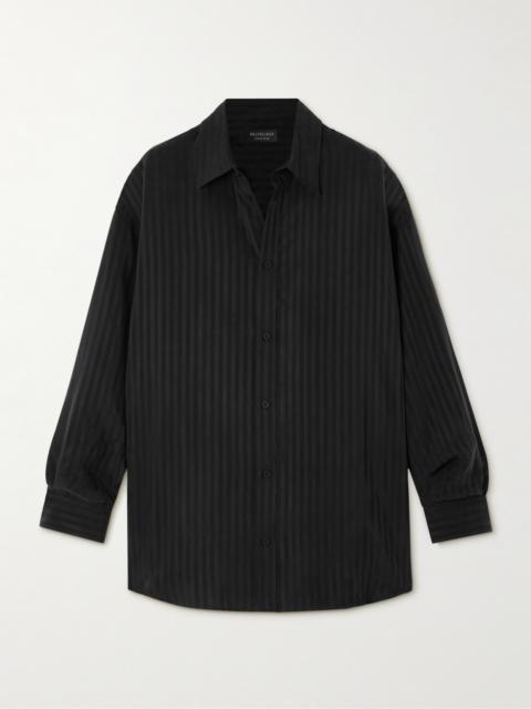 BALENCIAGA Striped Satin-jacquard Shirt