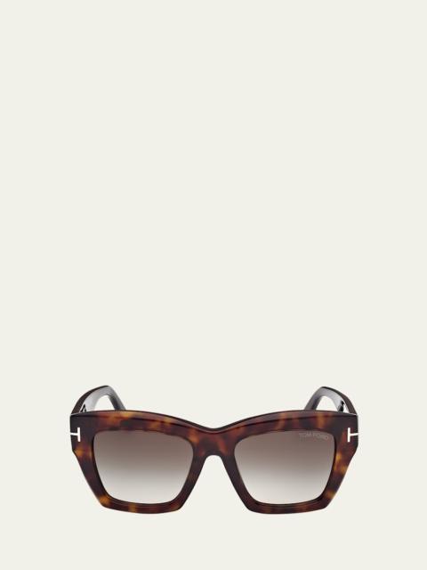 TOM FORD Luna Gradient Butterfly Sunglasses