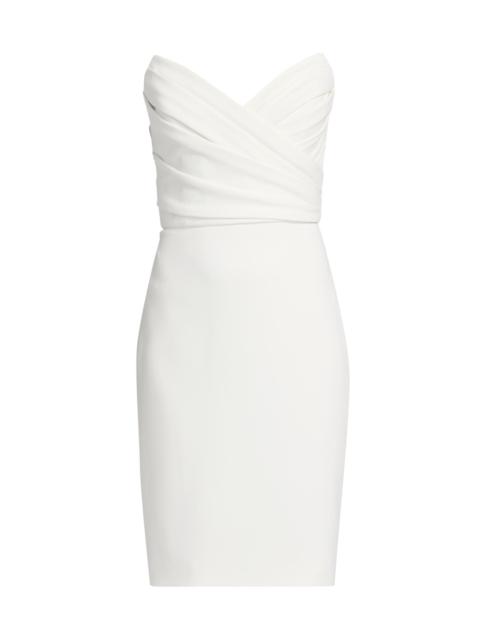 AMSALE Women's Pleated Strapless Cocktail Dress - Silk White