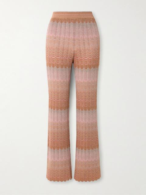 Missoni Striped Metallic Crochet-knit Straight-leg Pants