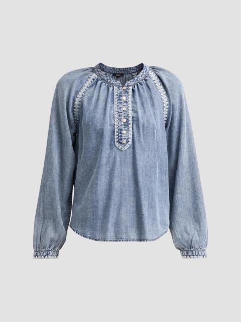 Rails Women's Tali Embroidered Raglan-Sleeve Top - Blue Ridge