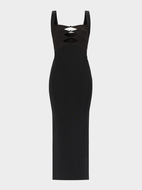 HERVE LEGER The Alessia Cutout Bodycon Ankle Gown