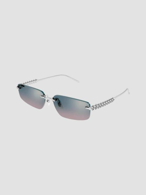 Cartier Men's Clash De Ct0544S Rimless Rectangular Sunglasses - Silver