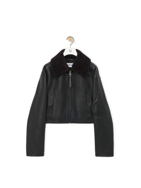 Cropped jacket in nappa lambskin