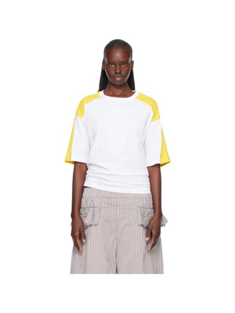 Dries Van Noten White & Yellow Loose Fit T-shirt