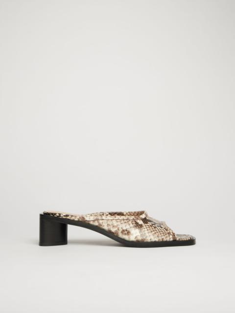 Acne Studios Python print mules beige/black