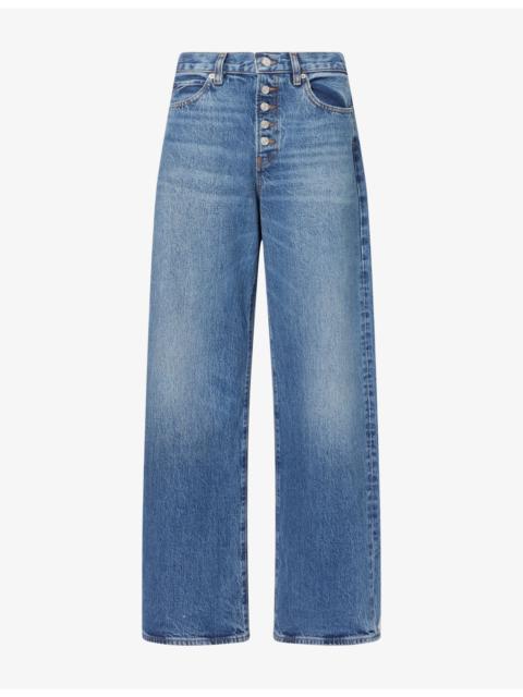 FRAME The Loose Exposed-Button Denim Jeans