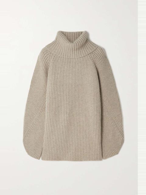 KHAITE Nimbus ribbed cashmere turtleneck sweater