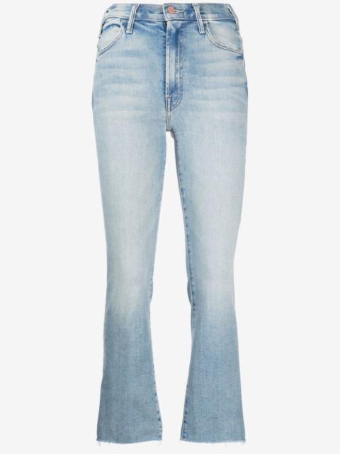 MOTHER denim flared cropped trousers