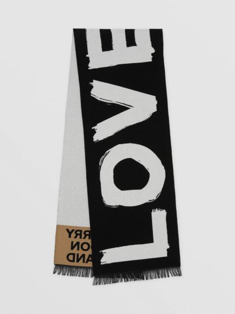 Love and Logo Wool Silk Jacquard Scarf