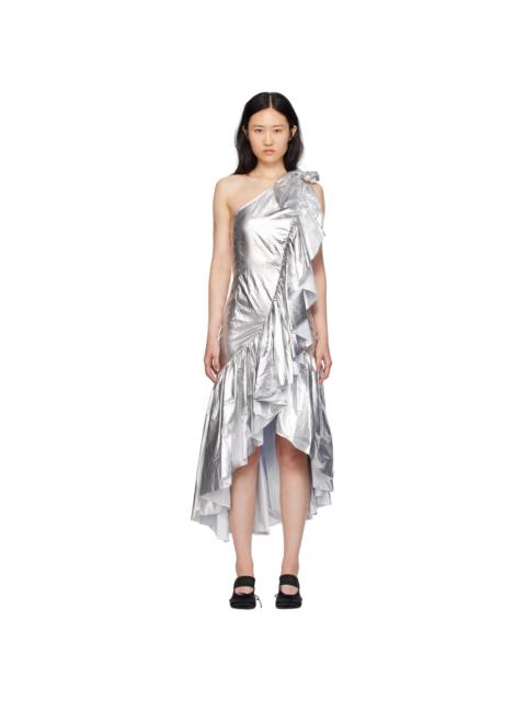 MM6 Maison Margiela Silver Ruffles Midi Dress