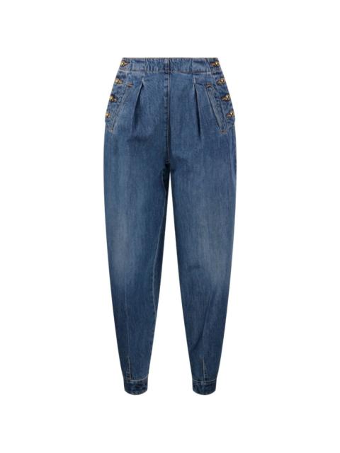 DARKPARK button-embellished pleated jeans