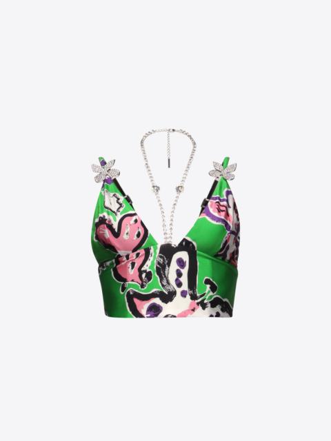AREA BUTTERFLY PRINTED CAMI TOP