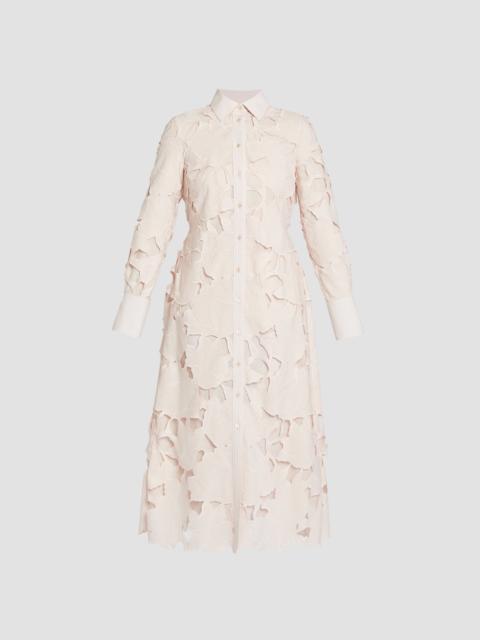 Erdem FLORAL CUTWORK LONG SLEEVE MIDI DRESS