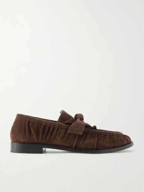 Bottega Veneta Astaire Knotted Gathered Suede Loafers