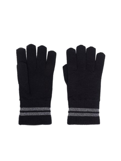 Canada Goose metallic-stripe merino-knit gloves