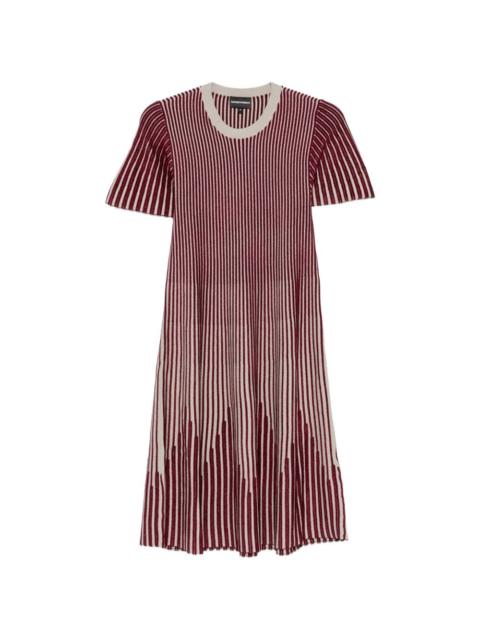 EMPORIO ARMANI striped short-sleeve midi dress
